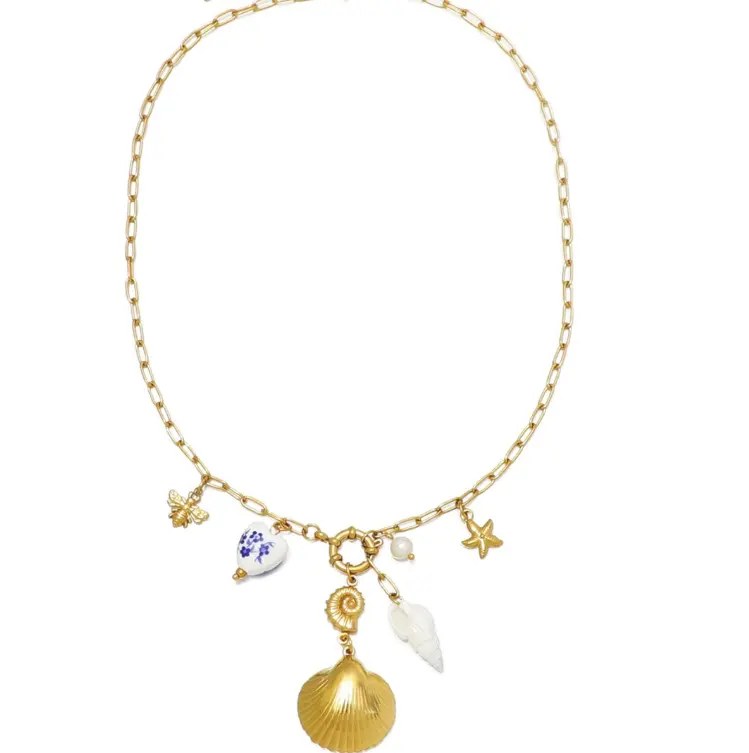 ADORNIA 18K镀层贝壳吊坠项链
