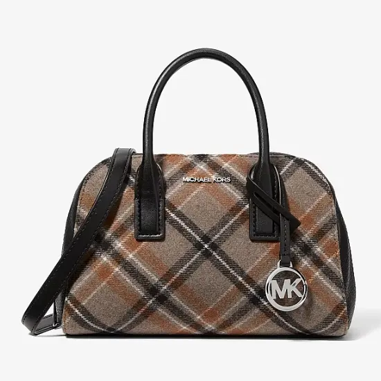 Michael Kors Ashton 小号格纹羊毛波士顿包