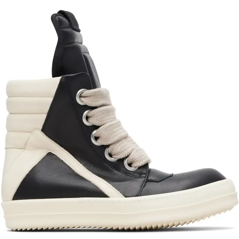 RICK OWENS 黑色 Temple Jumbolace Geobasket 高帮运动鞋