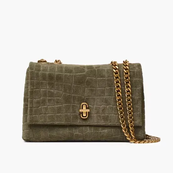 Marc Jacobs 麂皮鳄鱼纹翻盖包