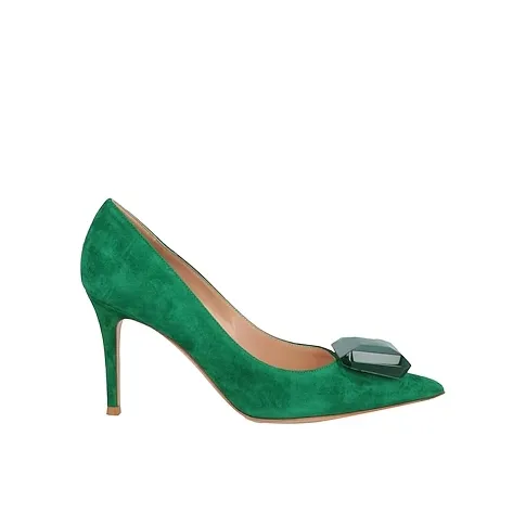 林允儿同款！GIANVITO ROSSI 绿色绒面高跟鞋