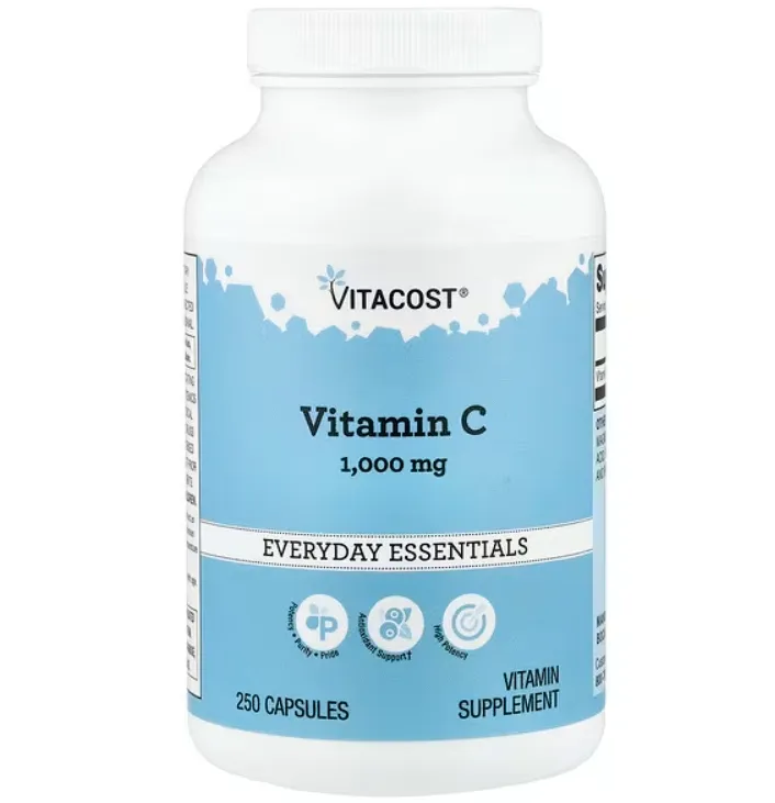 Vitacost，维生素C，1000毫克，250粒胶囊