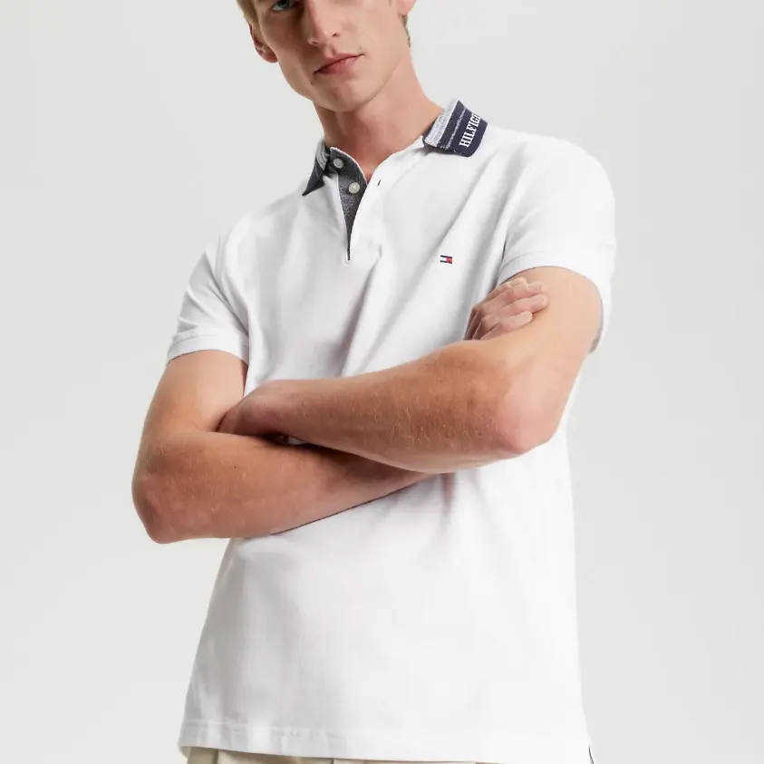 大码有货！TOMMY HILFIGER 修身版型混色纱线徽标领Polo衫