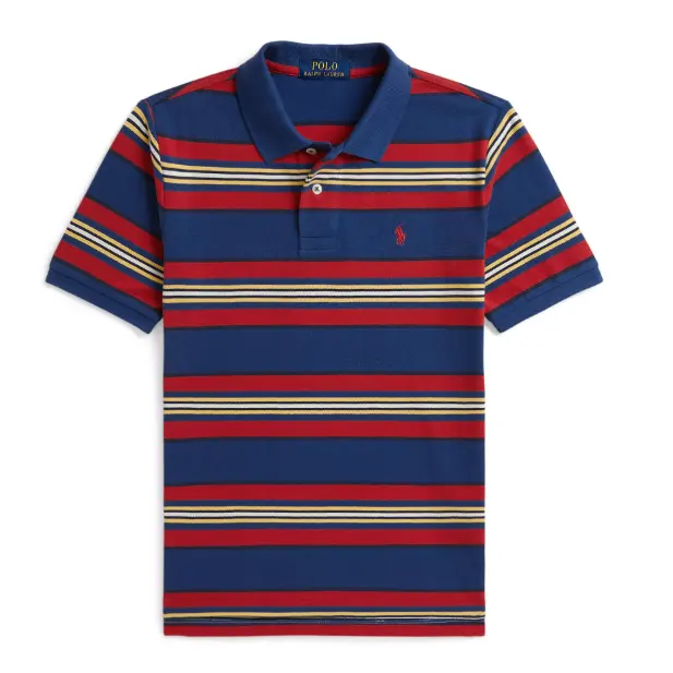 上新！Ralph Lauren 拉夫劳伦大童款条纹纯棉网眼短袖 Polo 衫