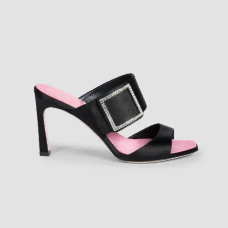 辛芷蕾同款不同色！Roger Vivier Trompette 水晶缎面凉鞋