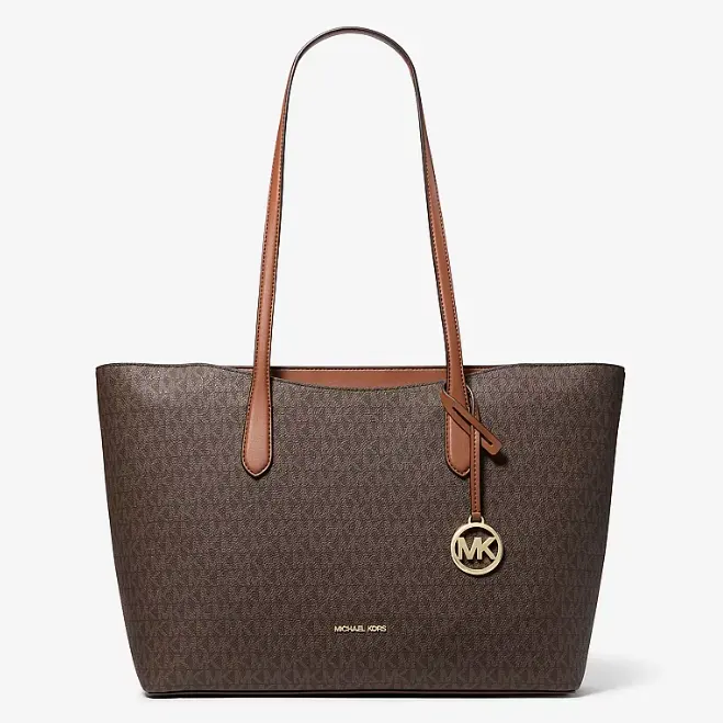 Michael Kors Arden 大号老花托特包 经典棕褐色/米白配色可选