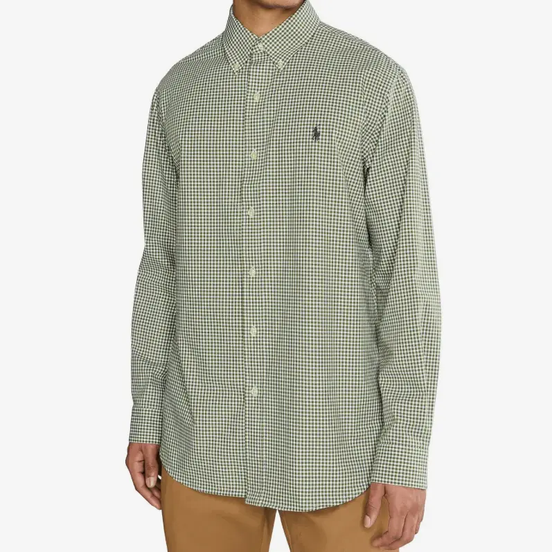 Polo Ralph Lauren 拉夫劳伦经典合身格纹弹力府绸长袖衬衫