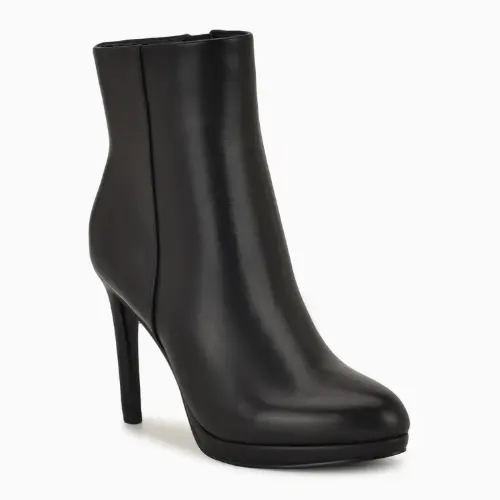 Nine West 玖熙 Quanette 细高跟皮革短靴