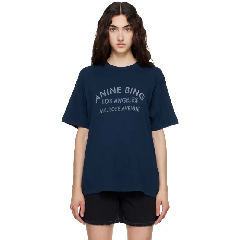 anine bing  Cade Melrose 字母印花T恤