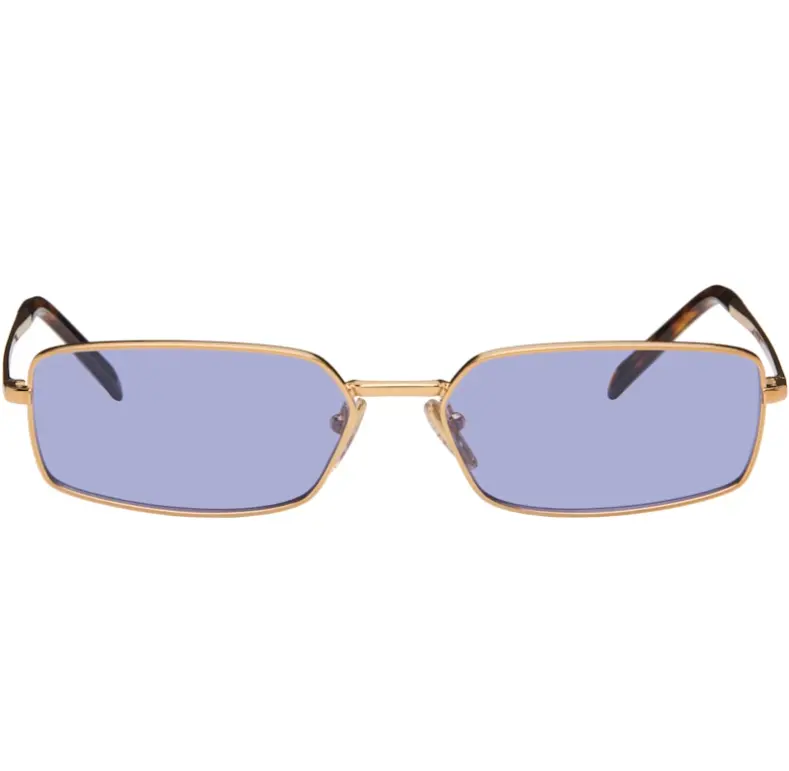 Prada  Eyewear 金色矩形太阳镜