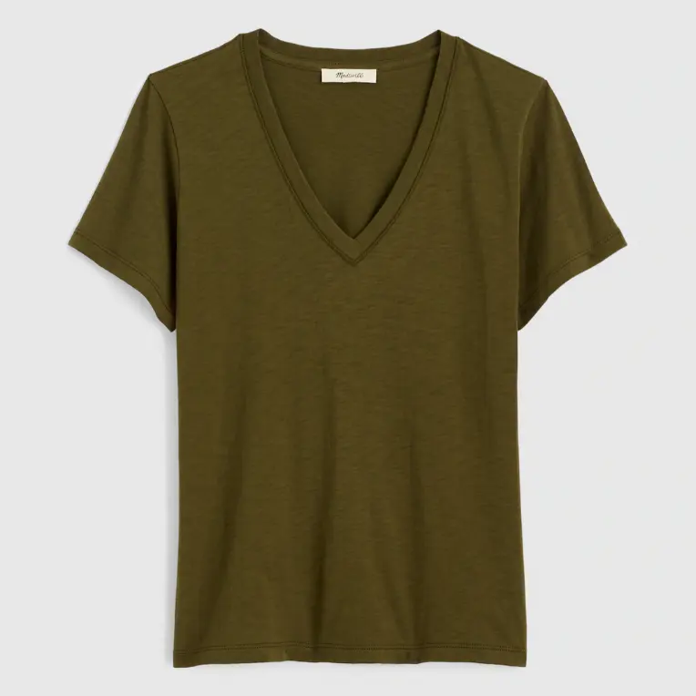 Madewell V领纯色T恤