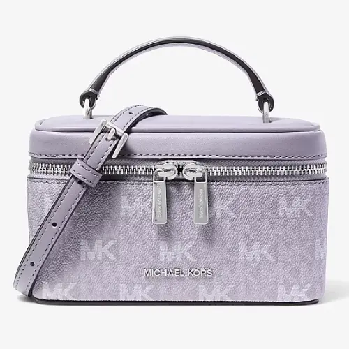 好价！Michael Kors Vivi 小号老花化妆包 香芋紫色