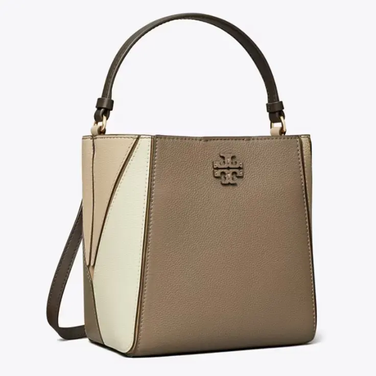 Tory Burch 汤丽柏琦 McGraw 小号拼色水桶包