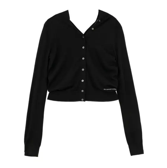 吴宣仪同款！alexanderwang V 领饰纽扣针织开衫
