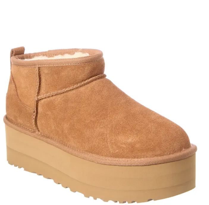 UGG Classic Ultra Mini 麂皮厚底短靴
