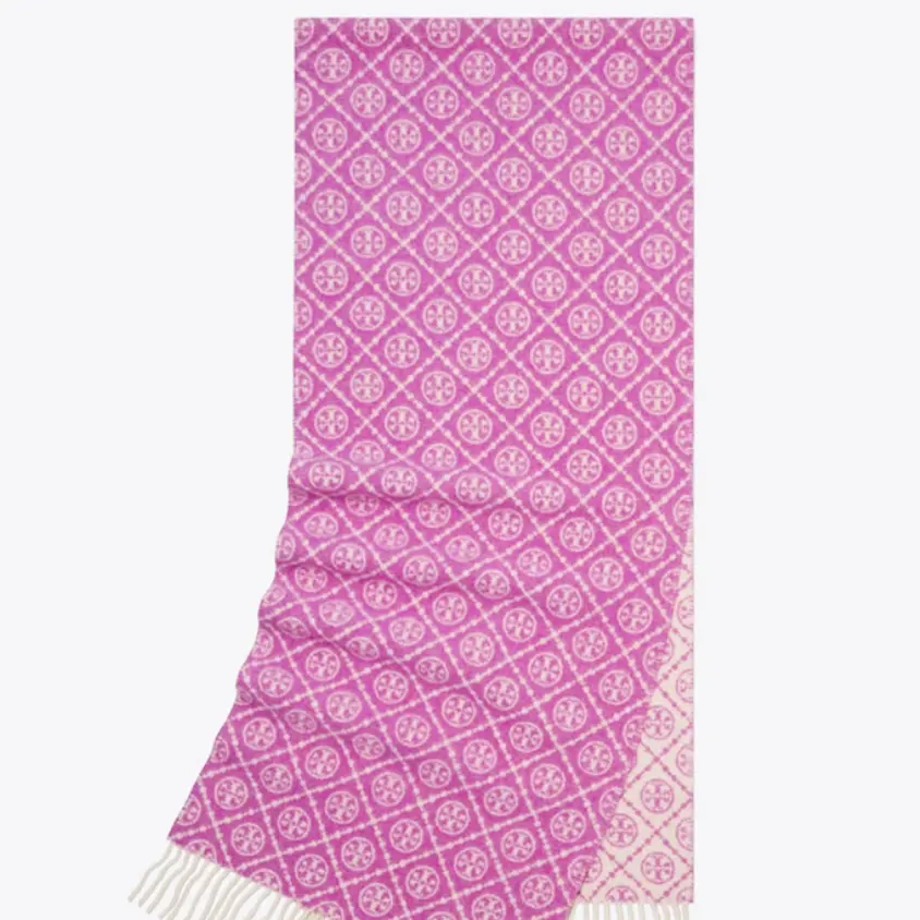 Tory Burch 汤丽柏琦 流苏老花长围巾
