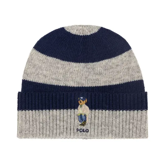 上新！Polo Ralph Lauren 拉夫劳伦小熊翻边针织冷帽