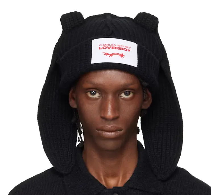 Charles Jeffrey LOVERBOY 黑色 Chunky Rabbit 毛线帽