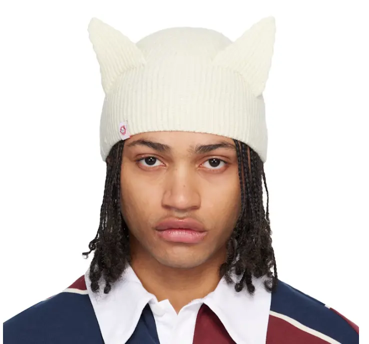 Charles Jeffrey LOVERBOY 灰白色 Ears Rib 毛线帽