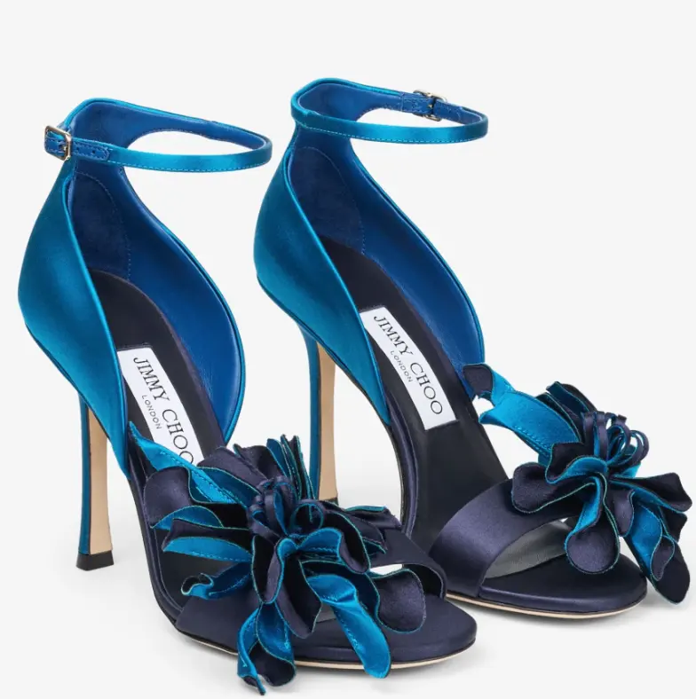 白鹿同款不同色！Jimmy Choo Coko 缎面花朵高跟鞋