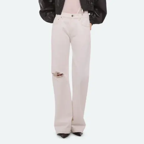 Helmut Lang 破洞微喇牛仔裤