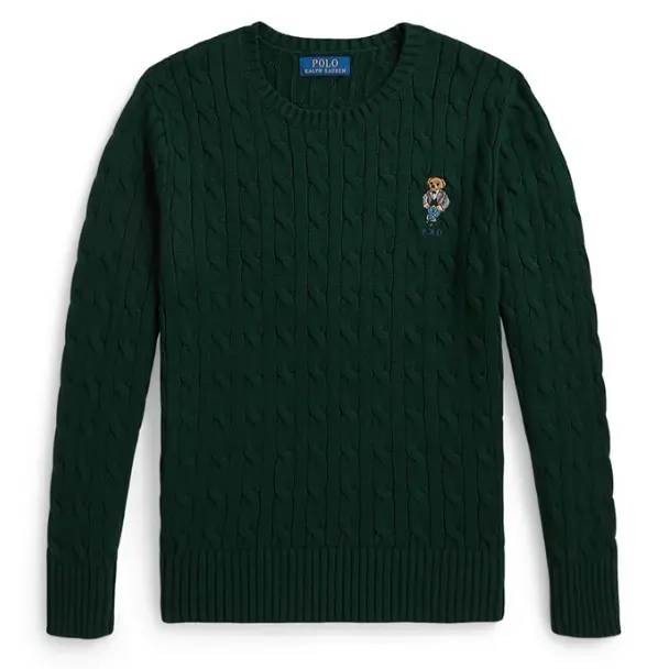 上新！Ralph Lauren 拉夫劳伦 Polo Bear 大童款绞花毛衣