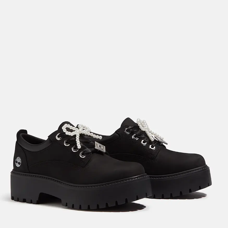 Timberland 添柏岚 Stone Street 女士黑色厚底鞋