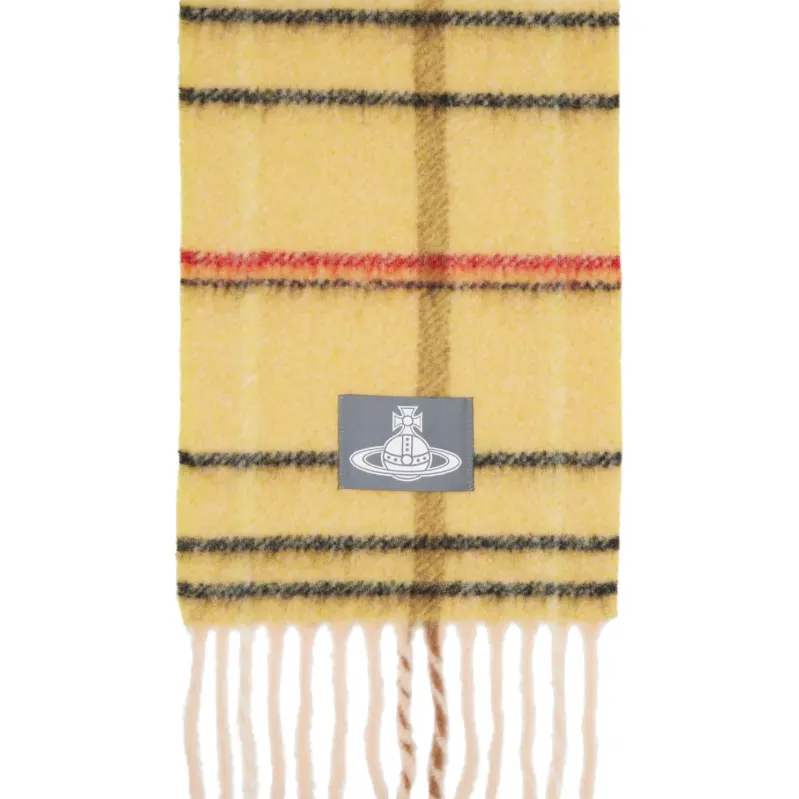 VIVIENNE WESTWOOD 黄色 Check Alpaca 围巾