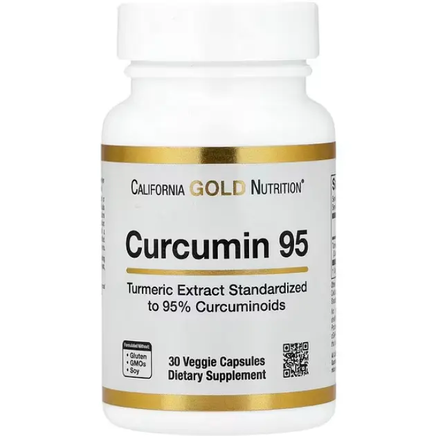特价！California Gold Nutrition, 姜黄素 95，30 粒素食胶囊（每粒胶囊 500 毫克）
