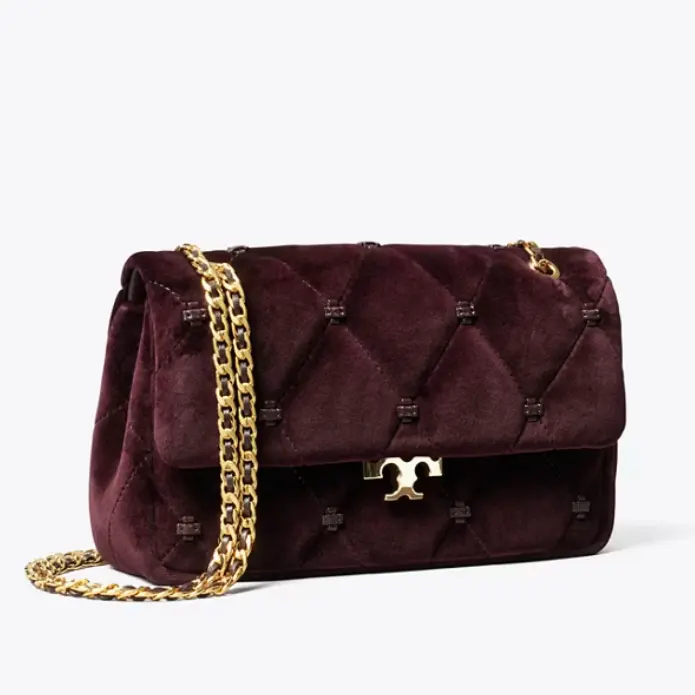 Tory Burch 汤丽柏琦 Bunny 小号丝绒结绳装饰斜挎包