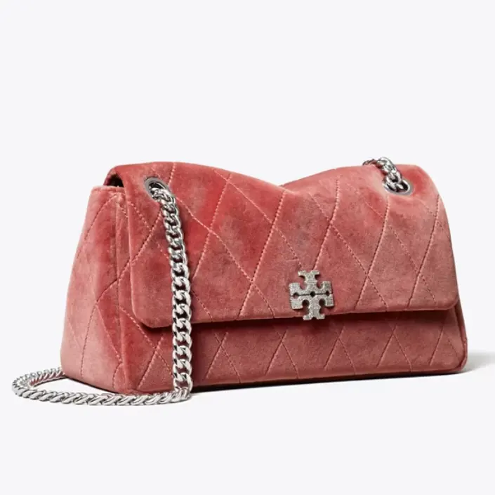 Tory Burch 汤丽柏琦 Charlie 小号丝绒单肩包