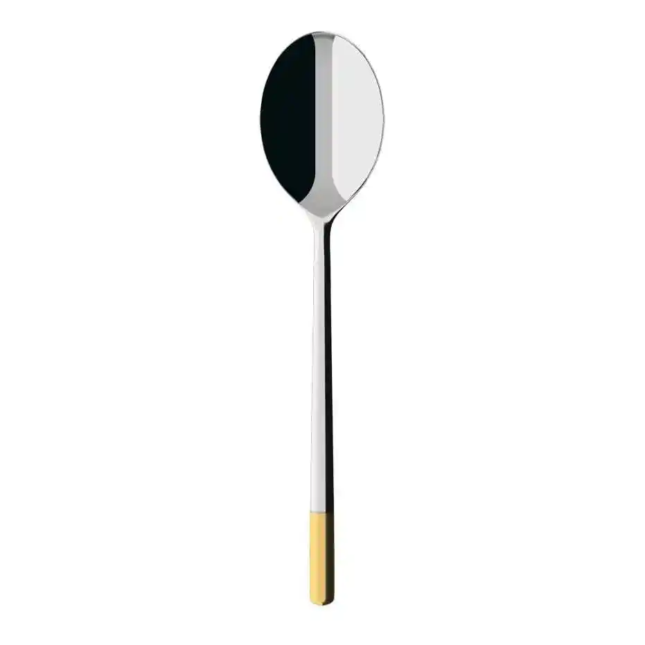 Villeroy & Boch 德国唯宝 Ella 蔬菜勺,9.75 英寸(约 24.6 厘米),不锈钢,部分镀金