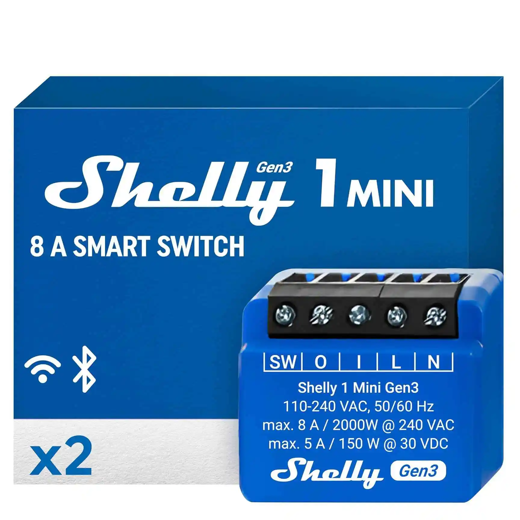Shelly 1 Mini Gen 3 | WiFi & 蓝牙智能开关继电器 1 通道 8A