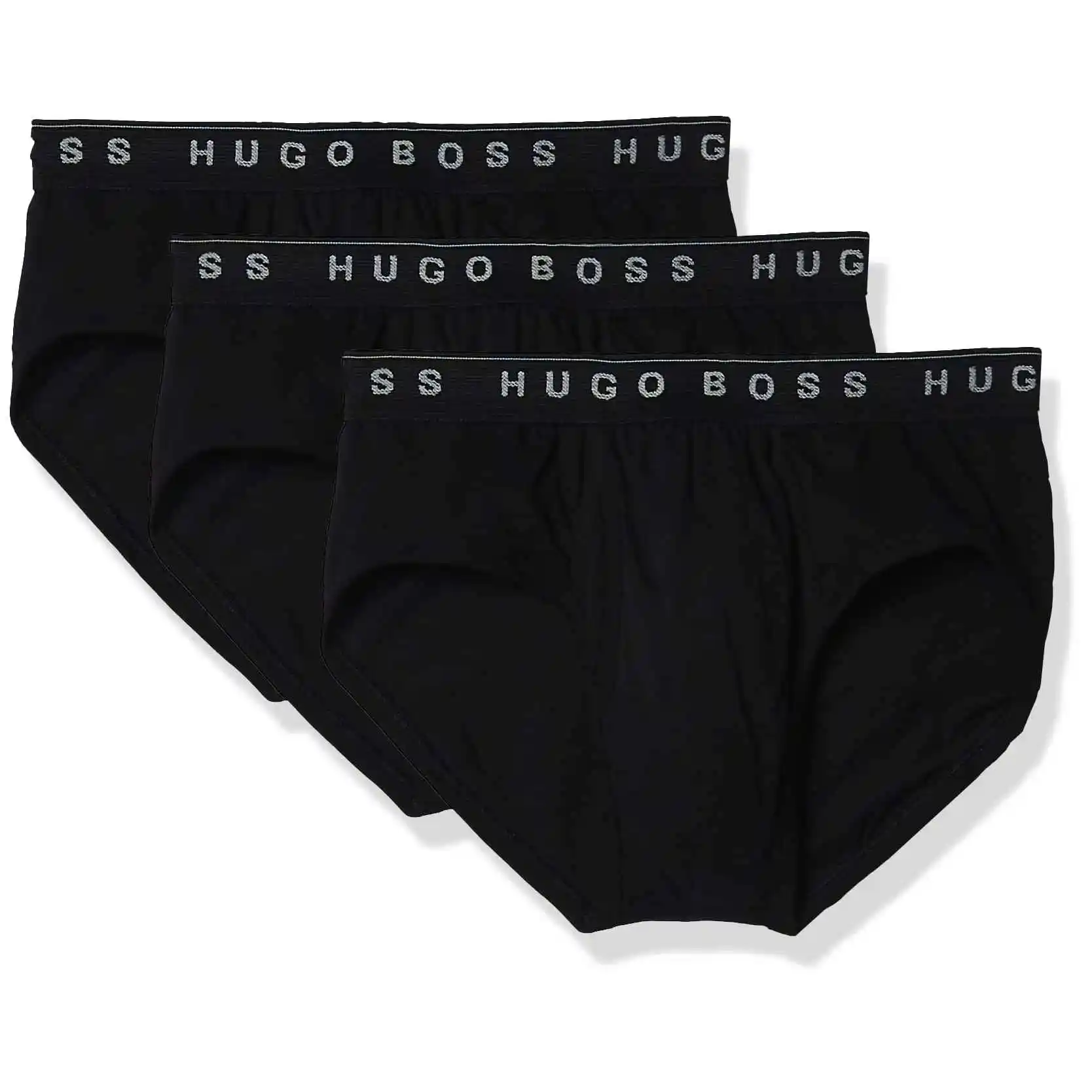BOSS 男士纯棉透气内裤 经典裤衩 短裤 3件装  New Black XX-Large