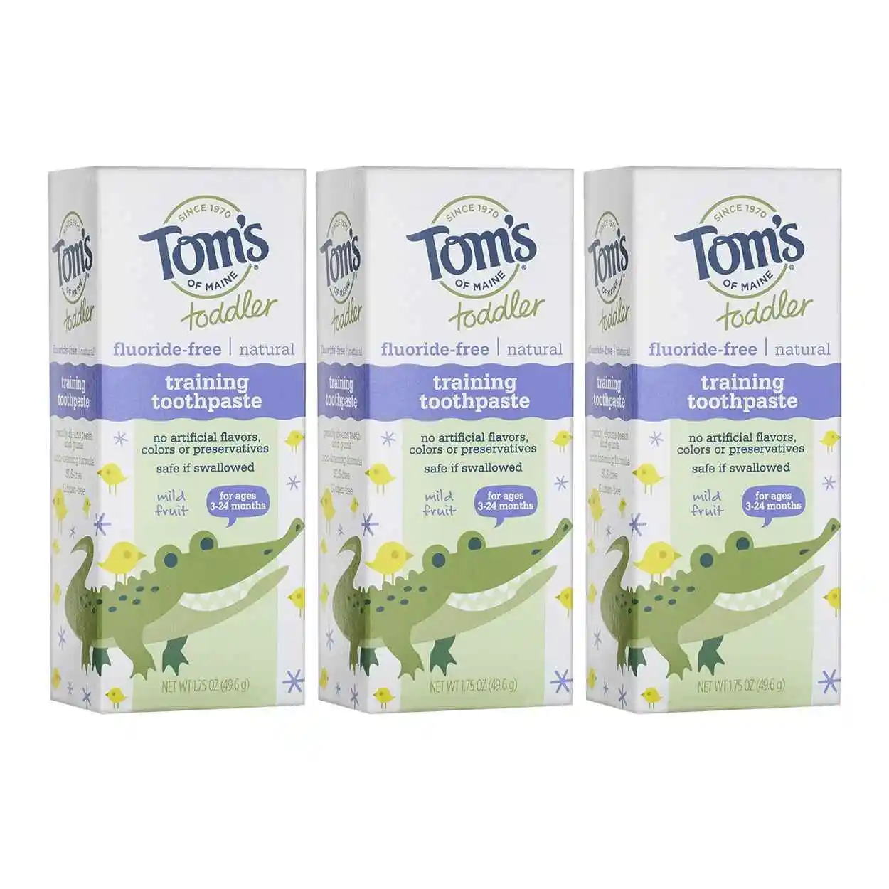 Tom's of Maine 儿童训练牙膏 无氟 温和水果 3支装 49g