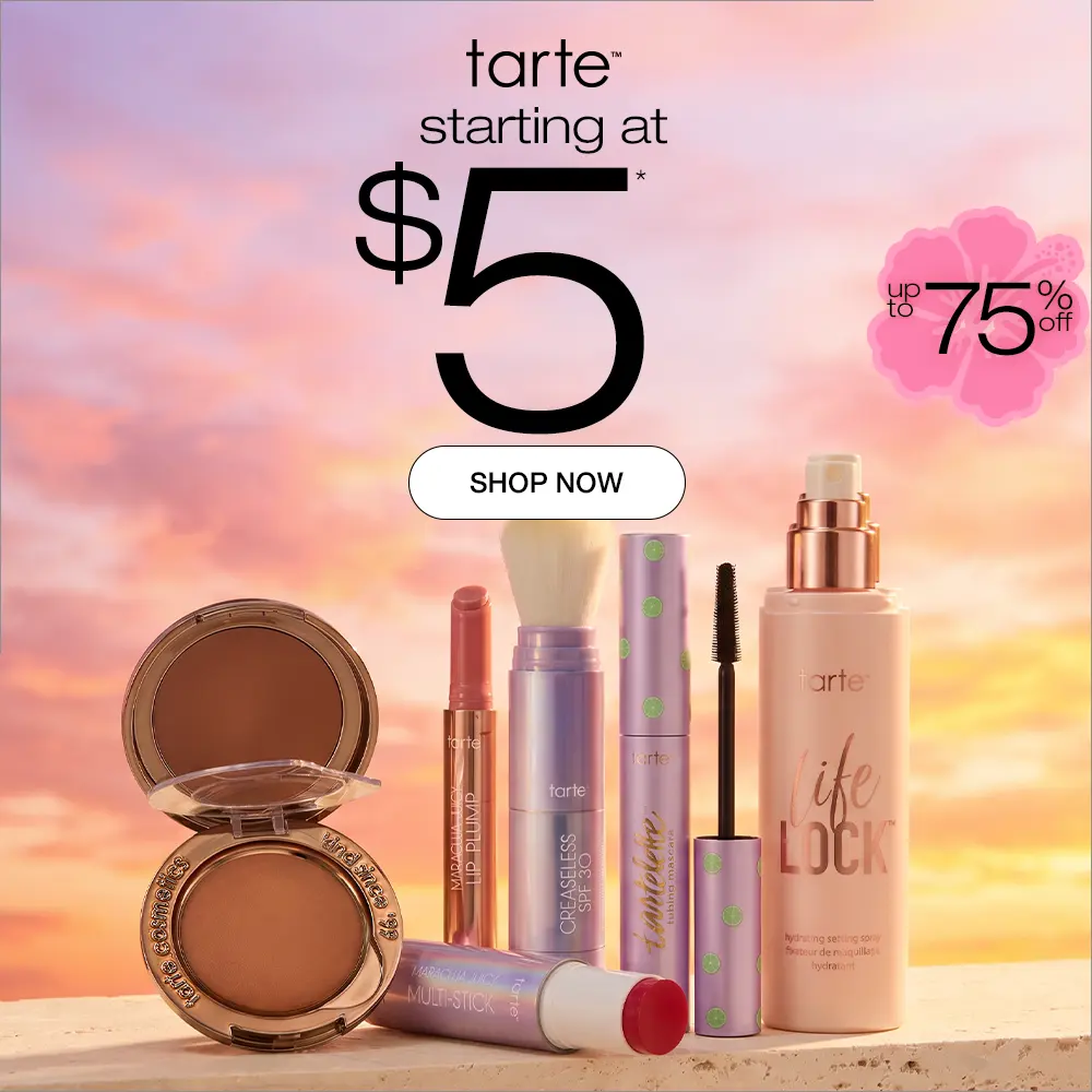 Tarte Cosmetics：夏日必备大促！$5起抢购