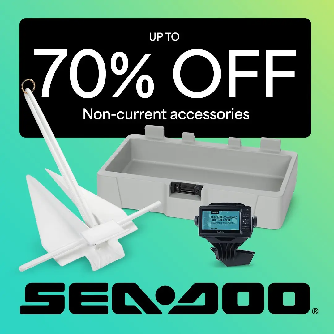 Sea-Doo：非当季配件特惠！非二手，摩托艇、浮筒船护罩、救生衣、储物箱等