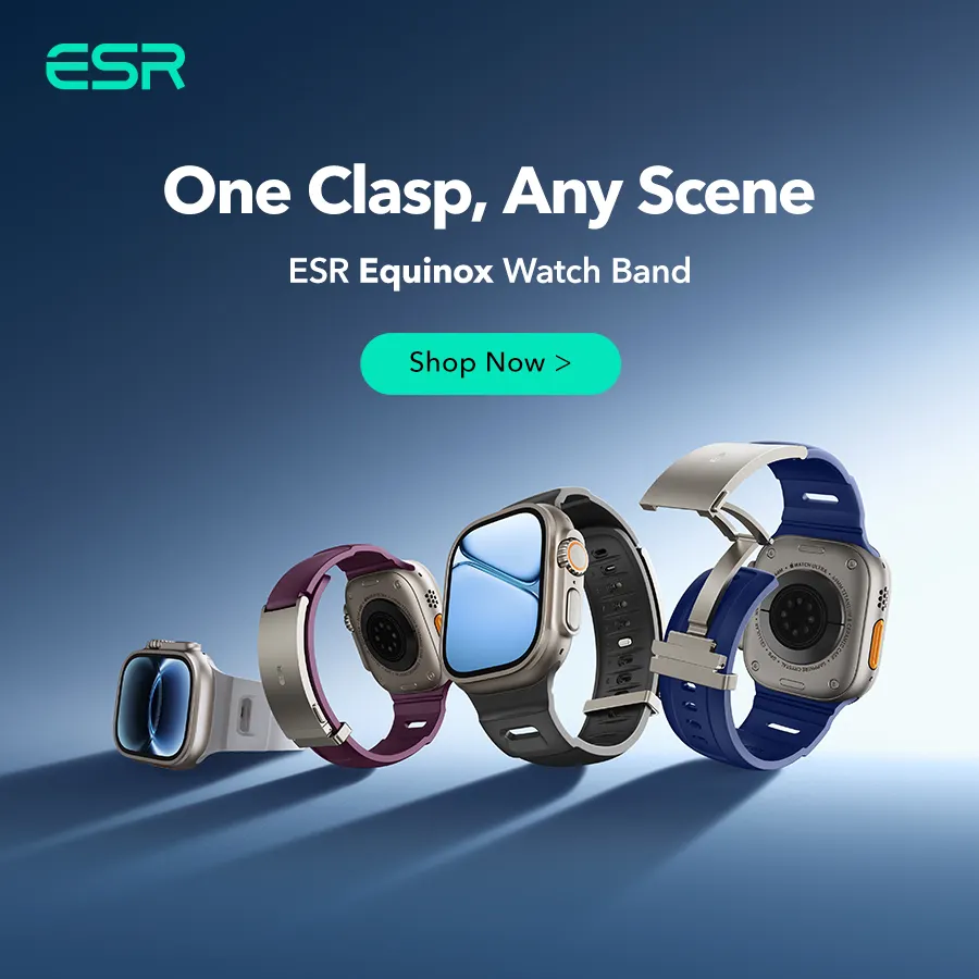 ESR Gear：Equinox 苹果手表表带上新！创新磁吸卡扣、佩戴稳固不脱落