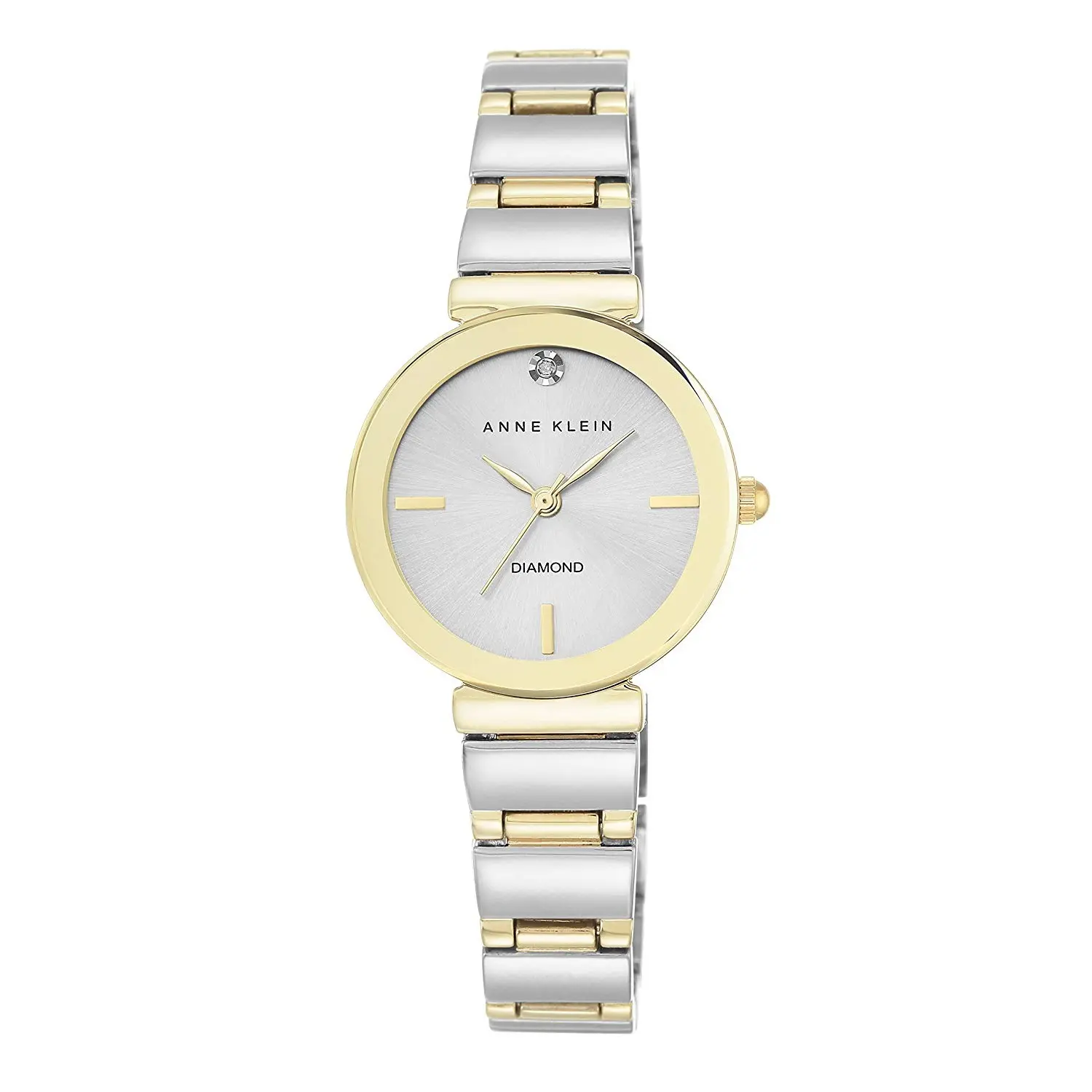 Anne Klein AK/2435SVTT 女士双色表链极简时尚镶钻腕表