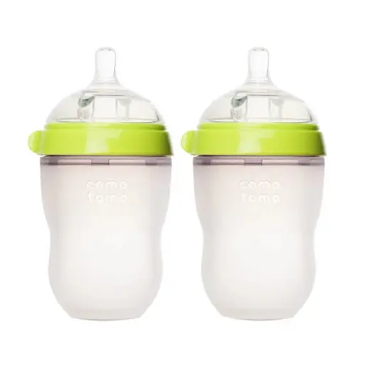 Comotomo 可么多么 绿色婴儿硅胶奶瓶 250ml 2只装