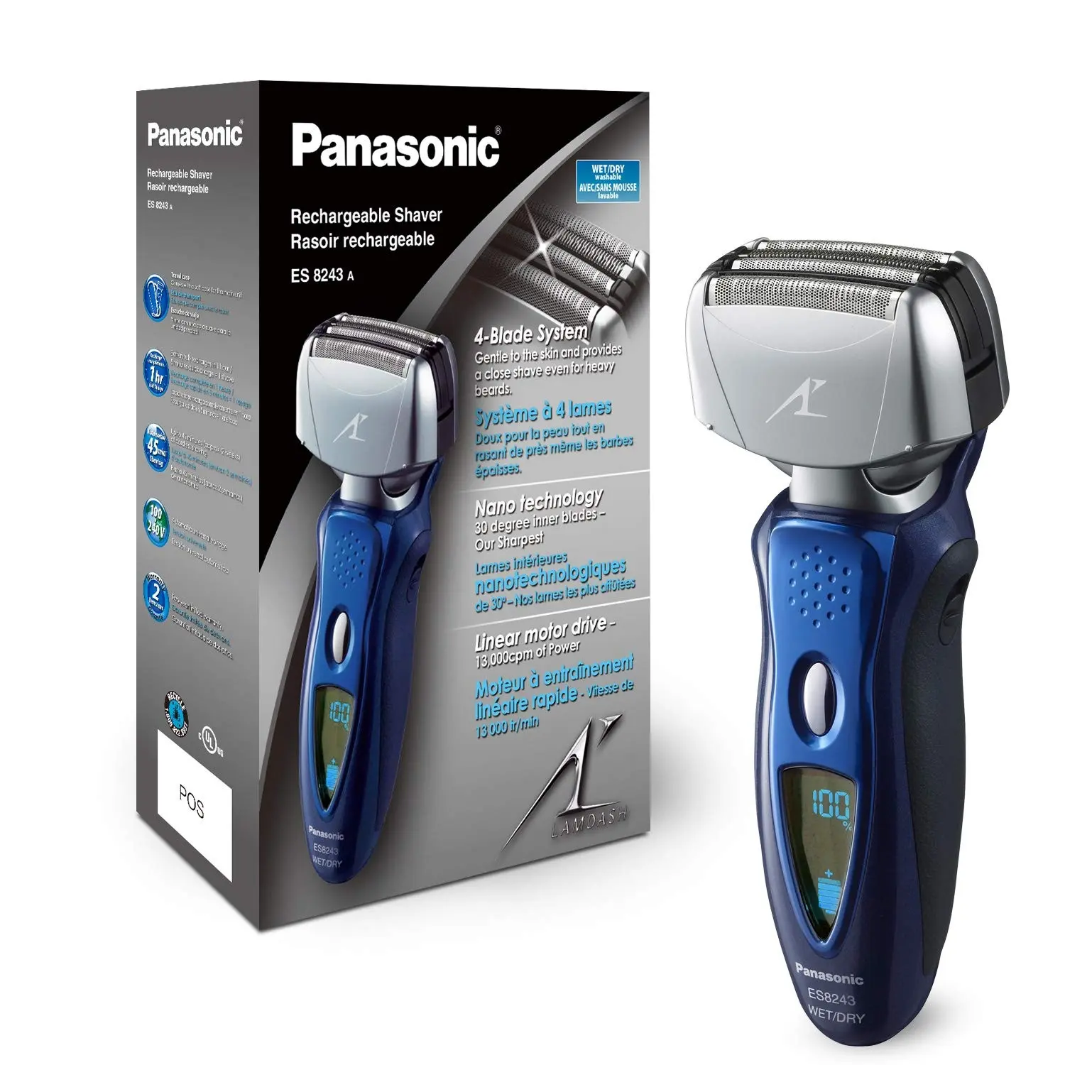 新客首单高返6%！Panasonic 松下 ES8243A 4刀头 往复式电动剃须刀