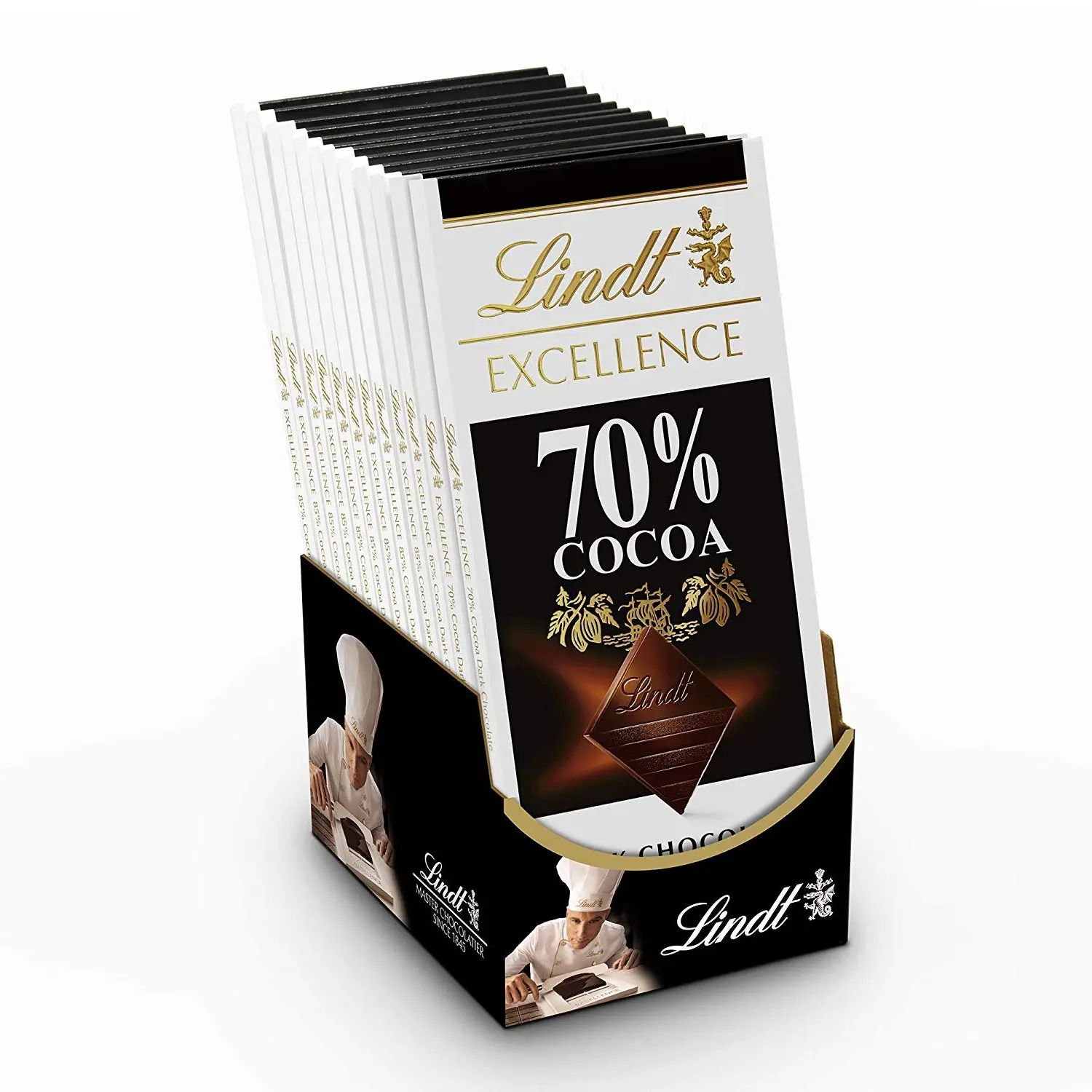 过节送礼首选！Lindt 瑞士莲 特醇70%可可排装黑巧克力 100g*12个装