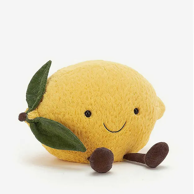 Jellycat Amuseable Lemon 大号柔软柠檬造型毛绒玩具