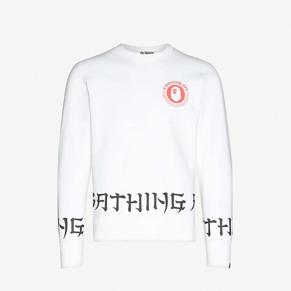 A BATHING APE Lettered 宽松平纹针织棉卫衣