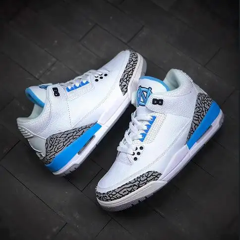 乔丹 Air Jordan 3 Retro UNC 男子篮球鞋 北卡蓝