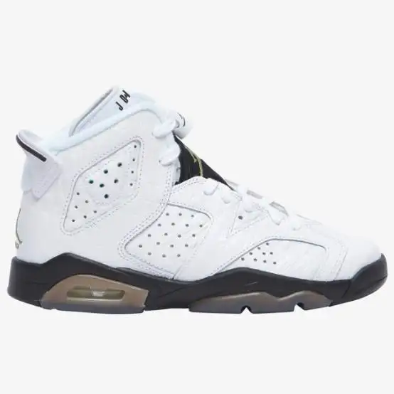 乔丹 Air Jordan Retro 6 大童款篮球鞋 白鳄鱼
