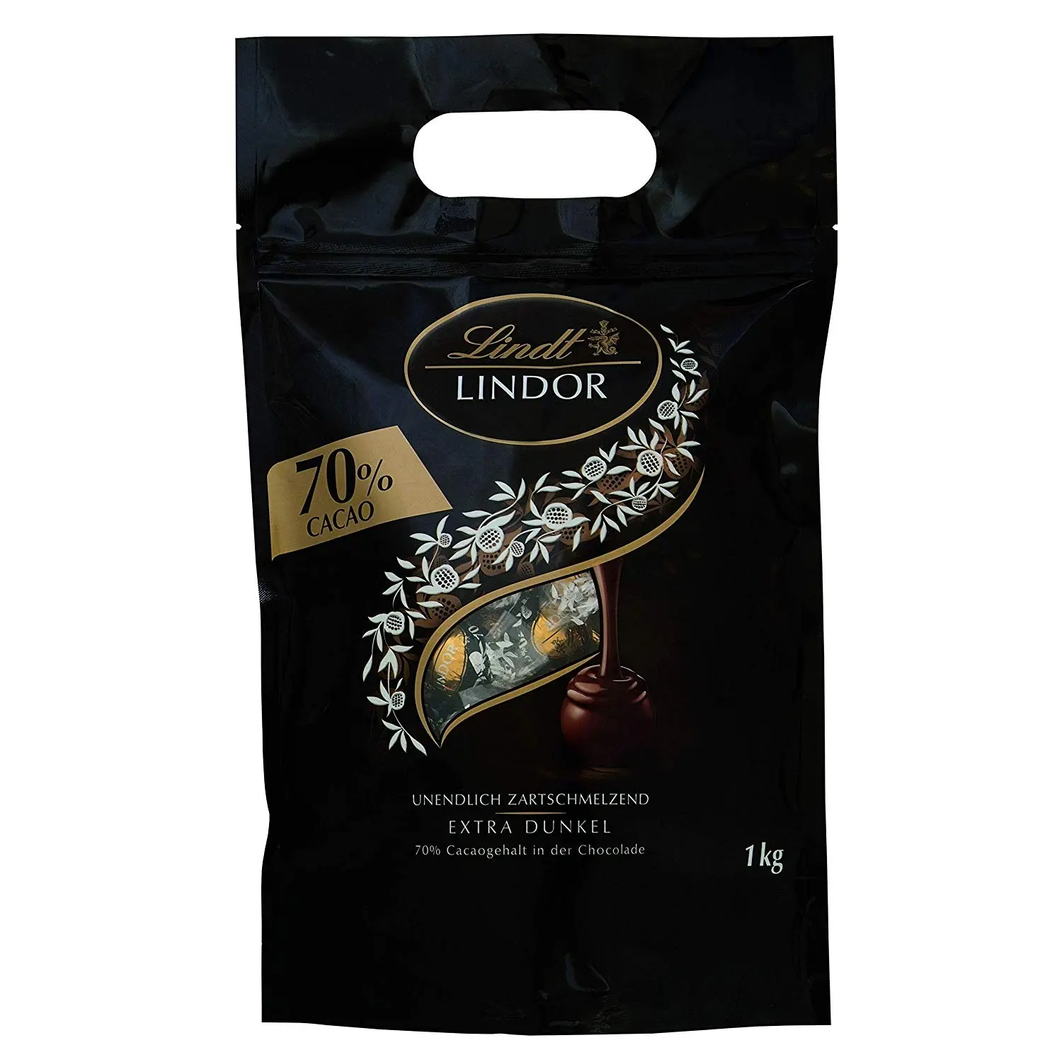 Lindt 瑞士莲 Lindor 软心巧克力球 70%浓黑巧克力 1kg