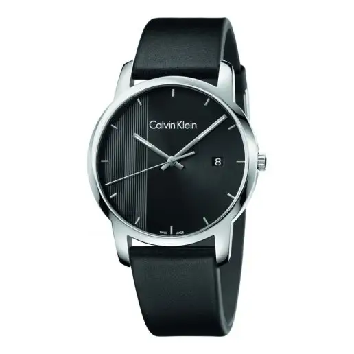 近期低价！Calvin Klein 卡尔文·克雷恩 City 系列 银黑色男士时装腕表 K2G2G1C1