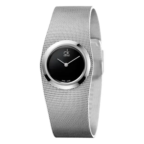 近期低价！Calvin Klein 卡尔文·克莱因 Impulsive 系列 银黑色女士时装腕表 K3T23121