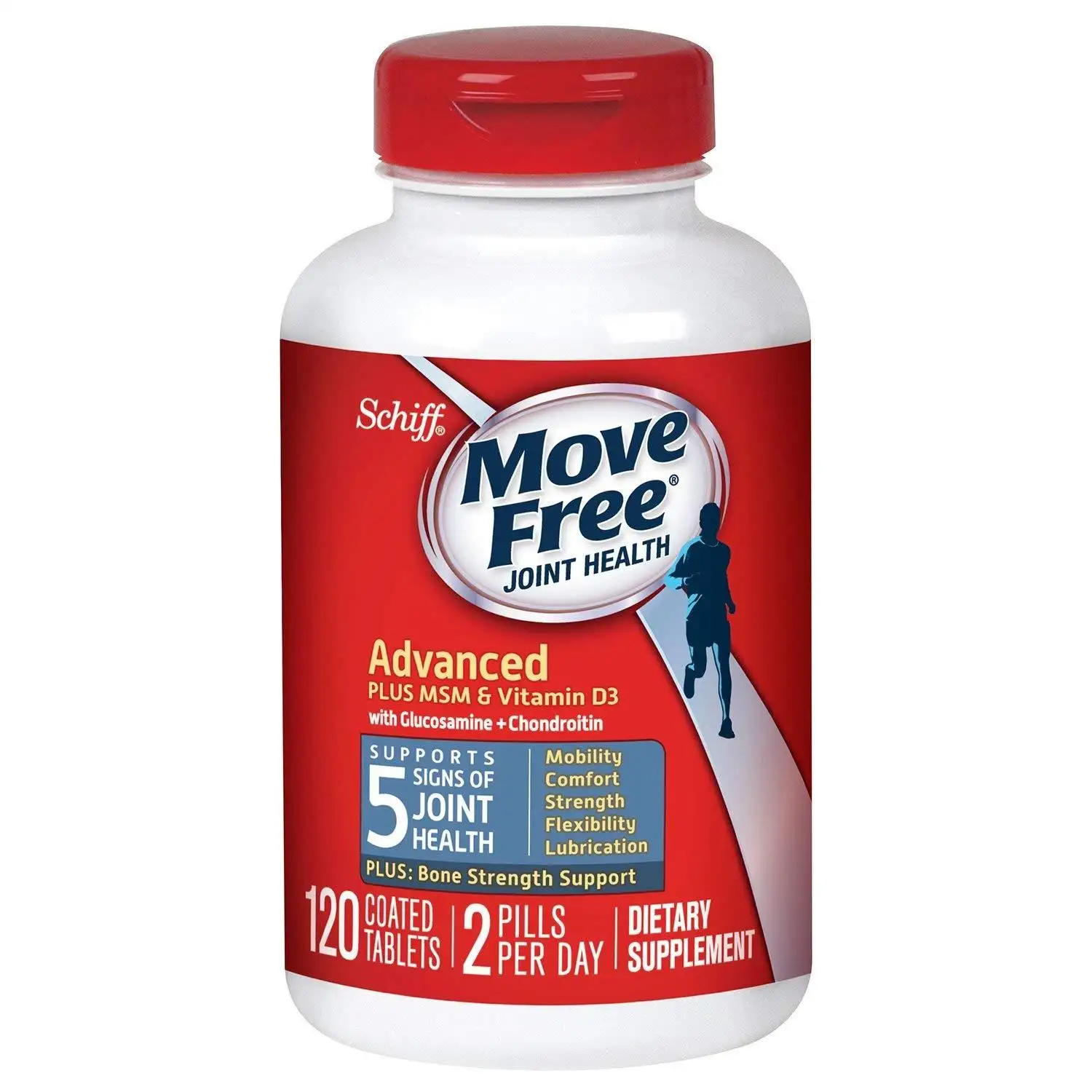 Schiff Move Free 葡萄糖胺维骨力+维他命D3 蓝盒/蓝瓶 120粒